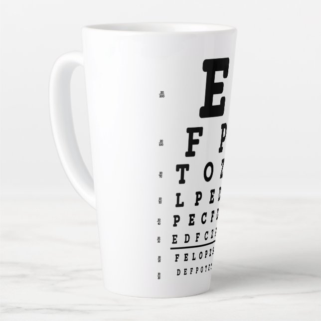 Tasse Latte Optométriste du diagramme des yeux (Angle gauche)