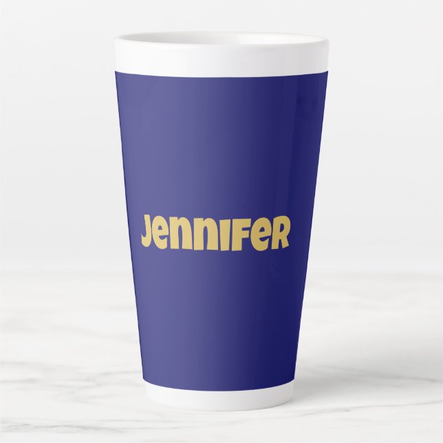 Tasse Latte Or moderne Midnight Bleu couleur clair unique (Devant)