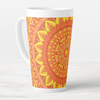Tasse Latte Orange Base Mandala