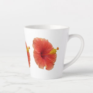 Tasse Latte Orange Hibiscus Fleur Tropical Floral