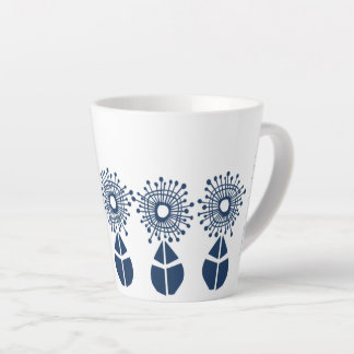 Tasse Latte Orbes florales bleues