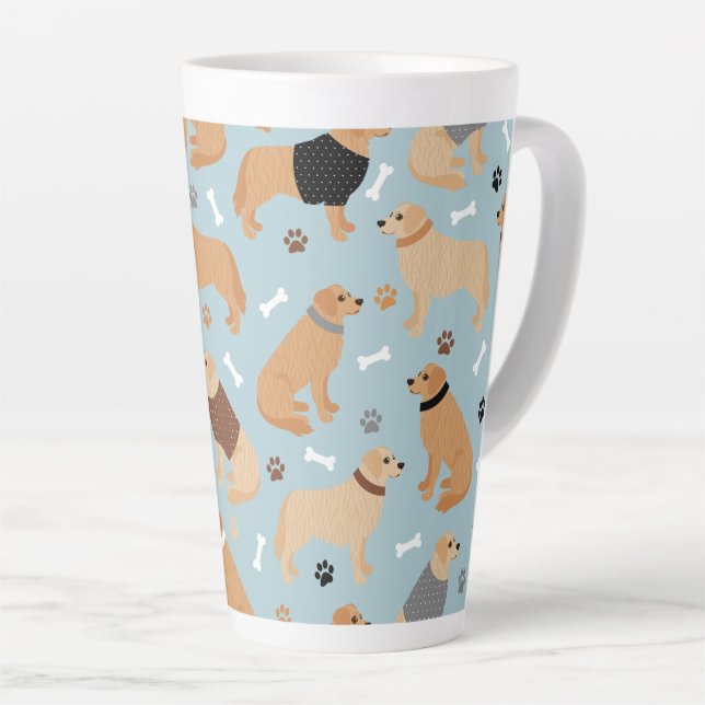 Tasse Latte Os et pattes d'or (Angle droit)