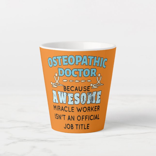 Tasse Latte Ostéopathie Docteur Cadeau Drôle Miracle Travaille (Devant)