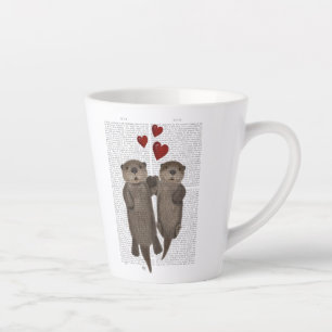 Tasse Latte Otters tenant les mains