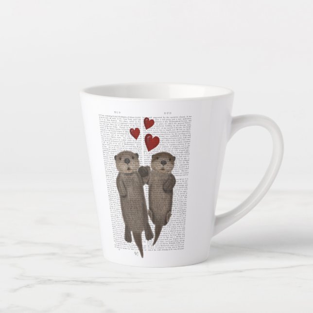 Tasse Latte Otters tenant les mains (Droite)