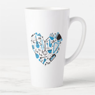 Tasse Latte Outil de coeur Musicien