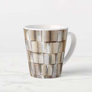 Tasse Latte Pages de livres vintages ouverts