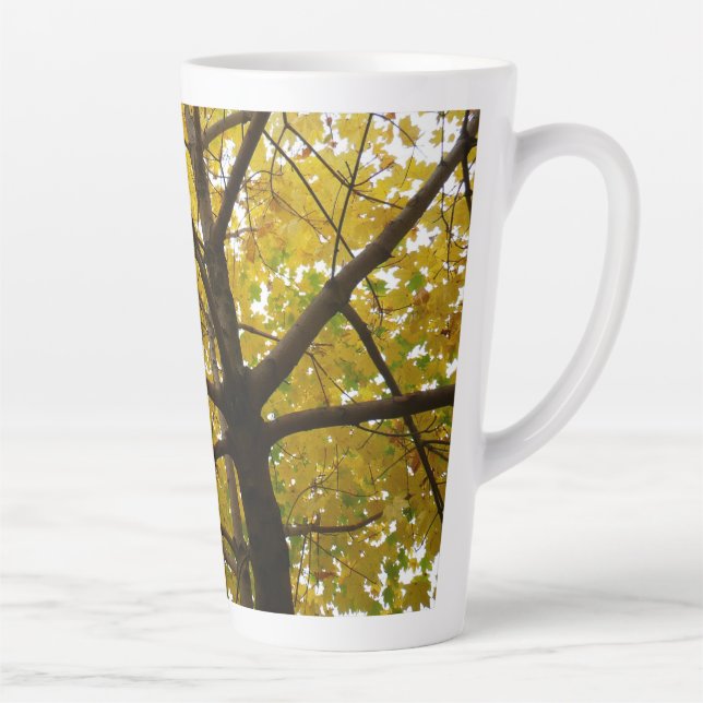Tasse Latte Paire d'érables jaunes Nature d'automne (Droite)