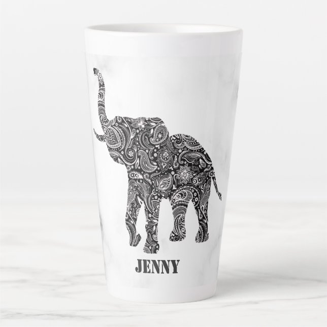 Tasse Latte Paisley Elephant (Devant)