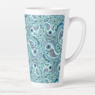 Tasse Latte Paisley en bleu bébé