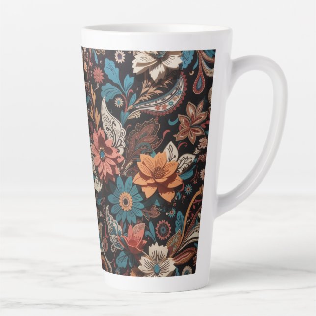 Tasse Latte Paisley Floral (Droite)