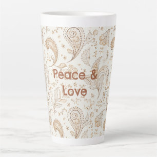 Tasse Latte Paix Amour Bohème Hippie Années Soixante Paisley