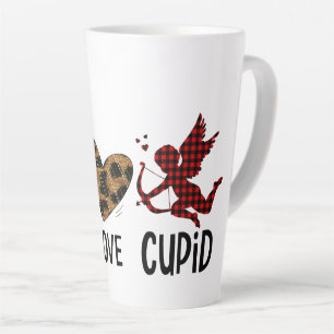 Tasse Latte Paix, Amour et Cupidon