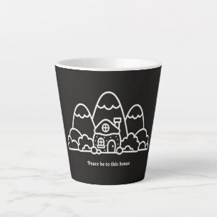 Tasse Latte Paix sur cette maison Cadeaux de pendaison de cr
