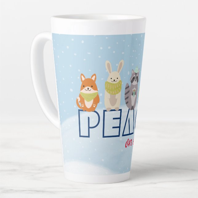 Tasse Latte Paix sur Terre Animaux des bois (Angle gauche)
