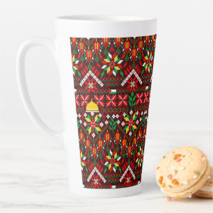 Tasse Latte Palestine Tatreez Broderie traditionnelle