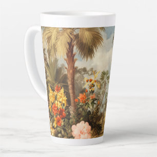 Tasse Latte Palmiers Tropicaux Botaniques Vintage