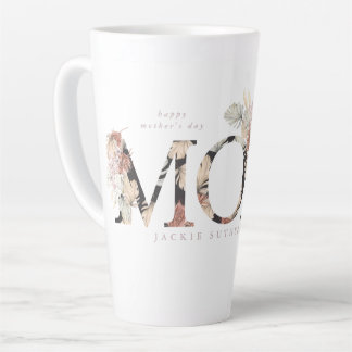 Tasse Latte Pampas Grass Floral Tropical Boho Pink Mothers Day