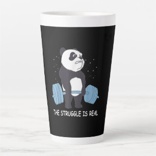 Tasse Latte Panda Struggle Est Véritable Ours Deadlift Gym Drô