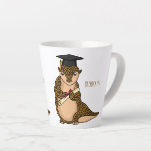 Tasse Latte Pangolin mignon diplômé dessin animé