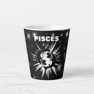 Tasse Latte Panneau Poissons