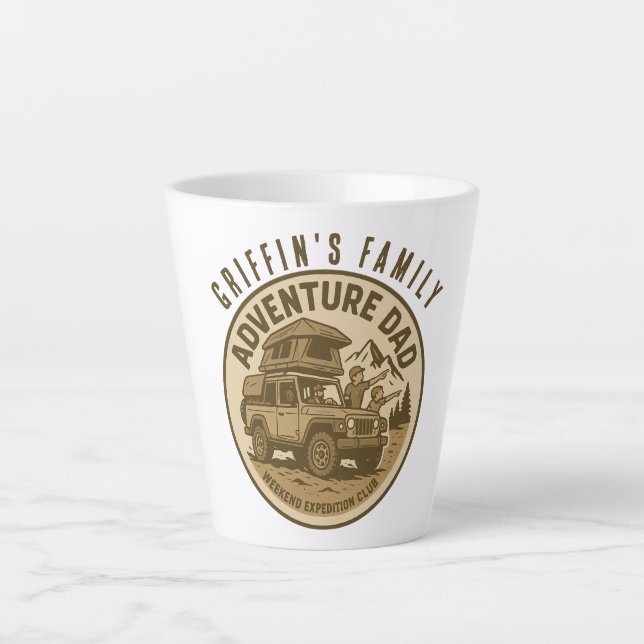 Tasse Latte Papa Aventurier – CLUB D'EXPÉDITION DU WEEK-END (Devant)
