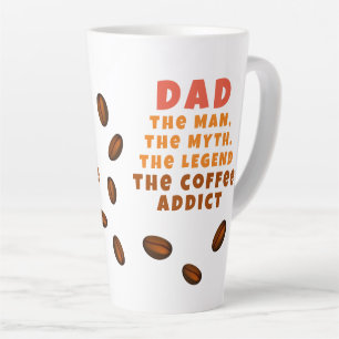 Tasse Latte Papa Homme Mythe Légende Accro au Café Drôle de Pè