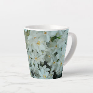 Tasse Latte Paperwhite Narcissus Fleurs blanches délicates