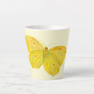 Tasse Latte Papillon jaune Volant de pierre de taille commune