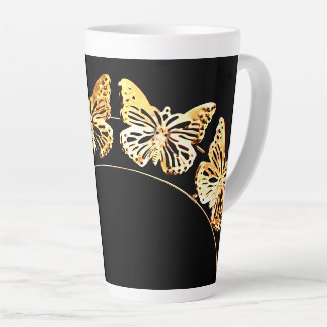 Tasse Latte Papillons (Angle droit)