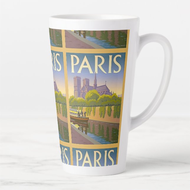 Tasse Latte Paris France Vintage (Droite)