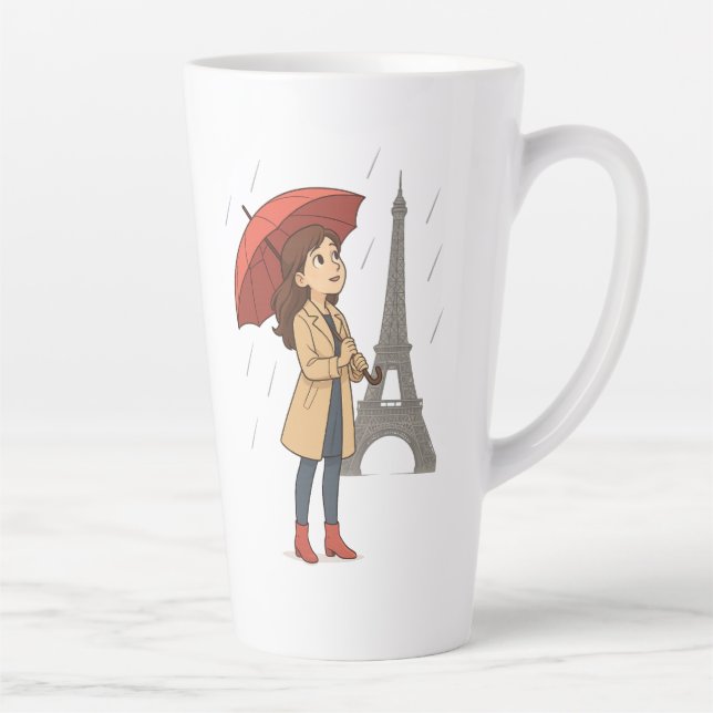 Tasse Latte Parisian Wonder" – Dziewczyna z parasolką pod Wież (Droite)