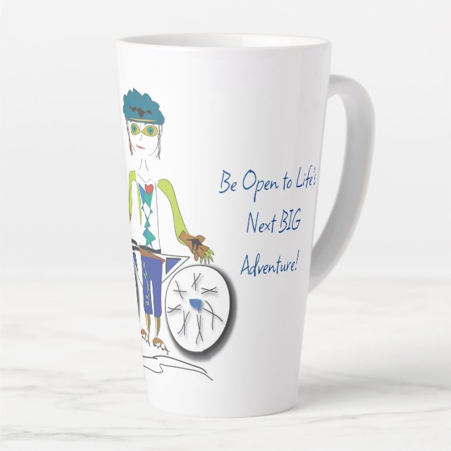 Tasse Latte 'Parker' - La prochaine grande aventure de la vie  (Angle droit)