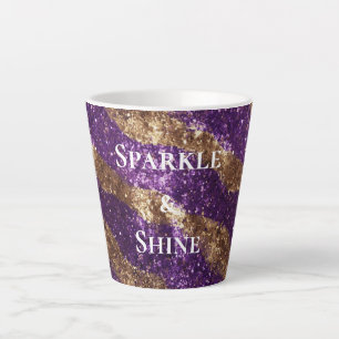 Tasse Latte Parties scintillant d'or violet