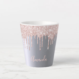 Tasse Latte Parties scintillant en or rose argent gouttes