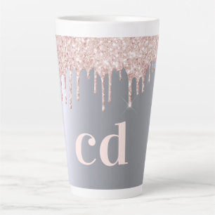 Tasse Latte Parties scintillant en or rose argent gouttes de m