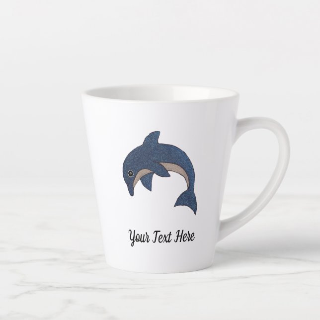 Tasse Latte Parties scintillant Look Bleu et Blanc Saupoudrage (Droite)