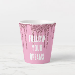 Tasse Latte Parties scintillant roses