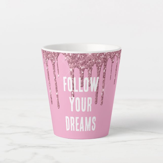 Tasse Latte Parties scintillant roses (Devant)