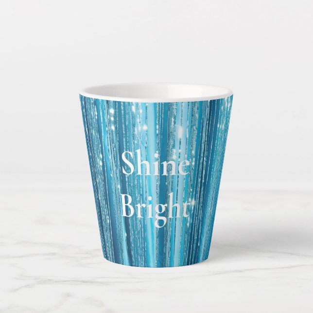 Tasse Latte Parties scintillant Turquoise Aqua Glam (Devant)
