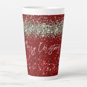 Tasse Latte Parties scintillant verte de Monnaie Rouge Étincel