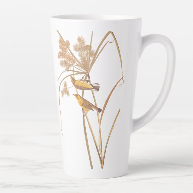 Tasse Latte Paruline des Prairies Audubon Oiseau jaune (Droite)