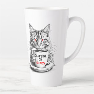 Tasse Latte Pas de caféine, pas de pitié Chat Amateur de Café