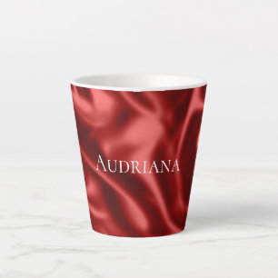 Tasse Latte Passion Rouge Romantique Faux Satin