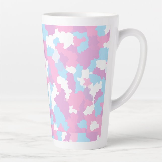 Tasse Latte Pastel Camouflage Motif d'art Abstrait (Droite)