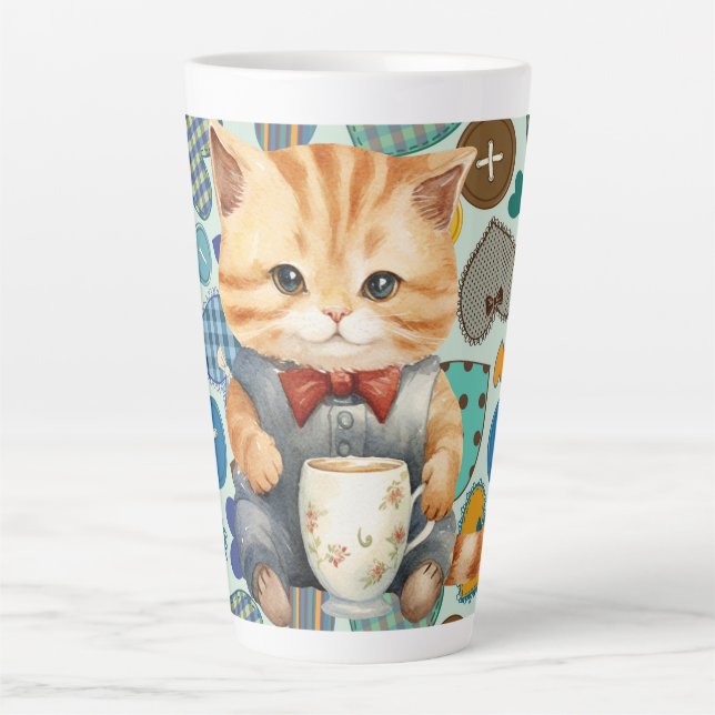Tasse Latte Patchwork Kitty  (Devant)