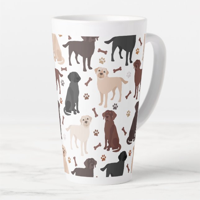 Tasse Latte Patrouilles et os du Labrador Retriever (Angle droit)