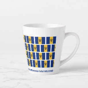 Tasse Latte Pavillon de la Barbade patriotique