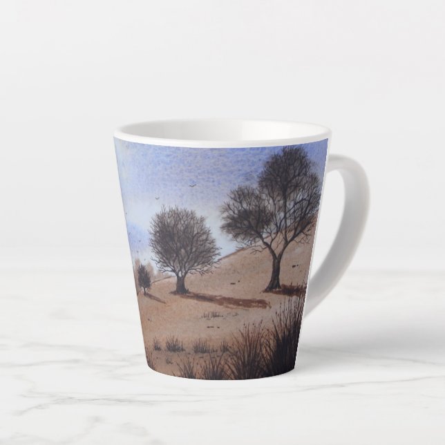 Tasse Latte Paysage pittoresque d'automne art original (Angle droit)