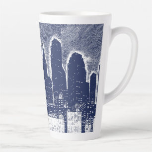 Tasse Latte Paysage urbain de Big City Night Lights